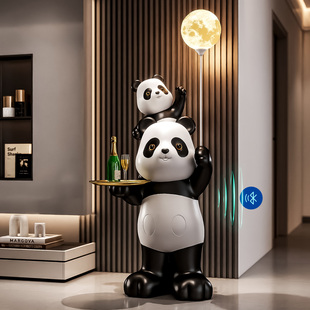 网红熊猫文创摆件高级感客厅大型落地工艺品大号雕塑乔迁新居礼品