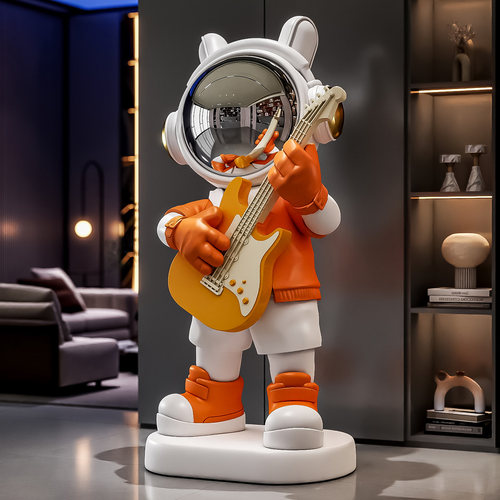 轻奢吉他太空人落地摆件