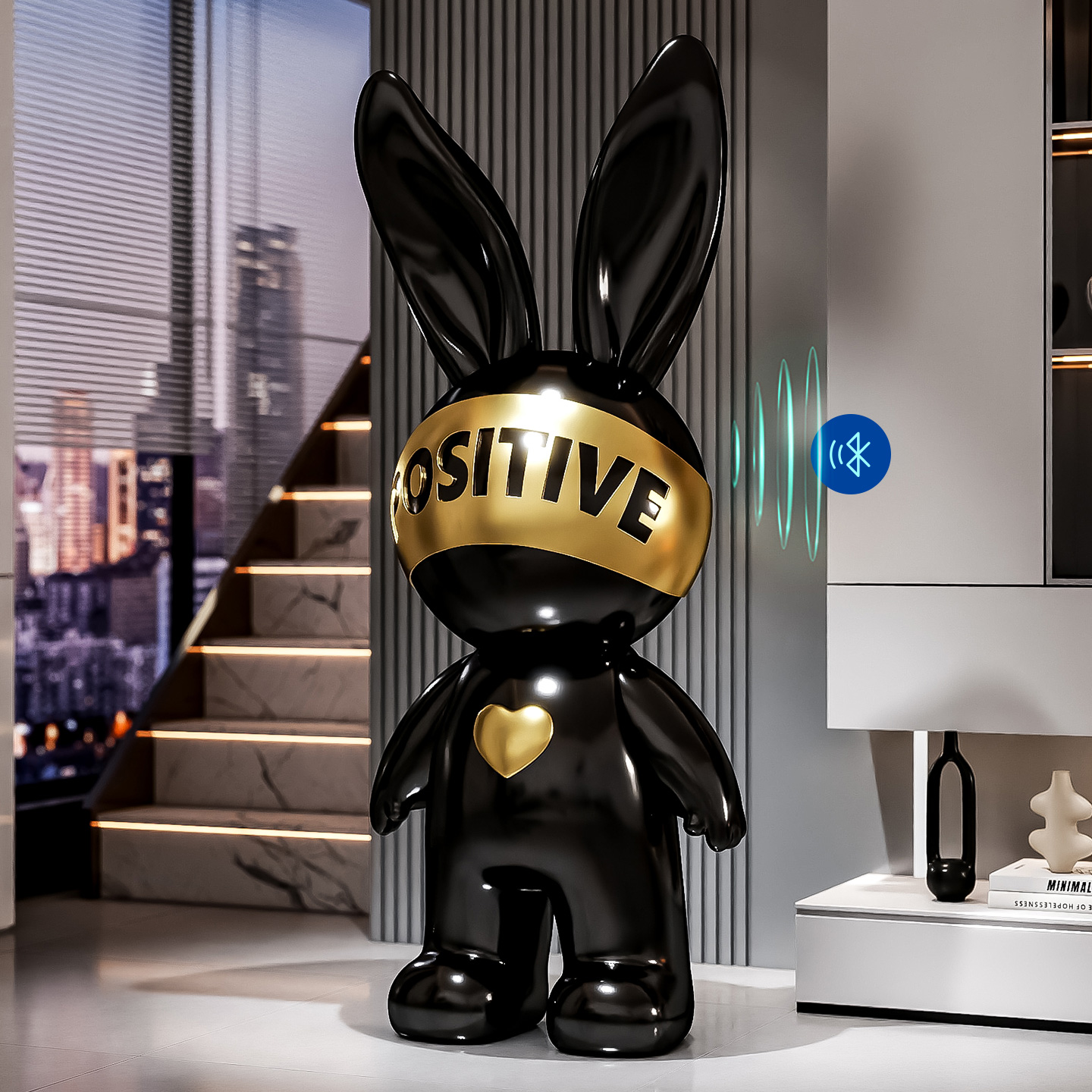 积极爱心兔蓝牙音响大号摆件
