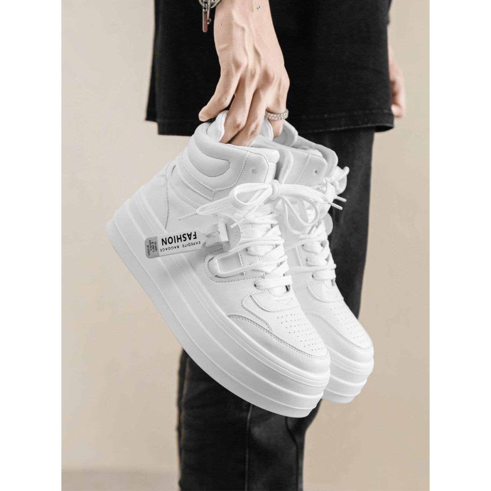 香港厚底男士高帮鞋2025春夏新款白鞋百搭中帮运动鞋男士内增高鞋,流行男鞋,高帮鞋,淘宝优惠券,粉丝福利购,淘宝优惠卷