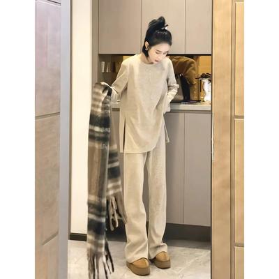 高档2024新款可外穿家居服秋冬款冬季女款珊瑚如加厚加绒睡衣套装