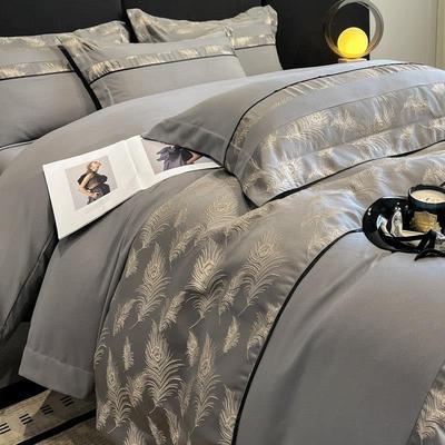 高级感100支长绒棉纯棉四件套全棉四季通用被套床单轻奢床上用品4