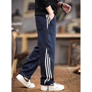 侧边三条杠休闲裤 BIAS春秋季 男士 宽松大码 直筒运动卫裤 neith