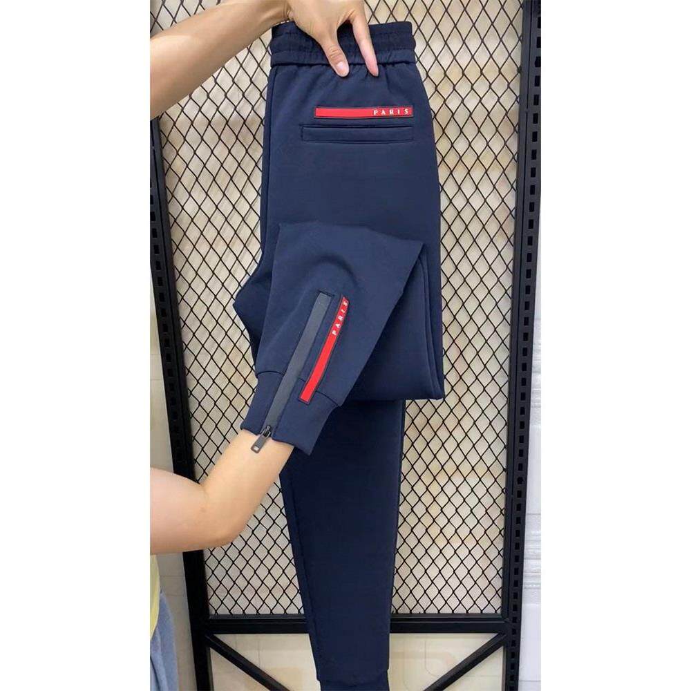 针织棉运动卫裤男秋季新款小脚拉炼修身百搭休闲裤网红同款束脚裤