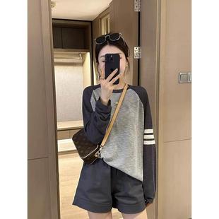 Dsyle大码 防晒衫 宽松长袖 插肩袖 t恤女秋上衣内搭打底衫 法国Rouje