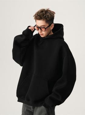 韩国CHIPOTLE美式重磅连帽卫衣男士2025秋季cleanfit短款宽松外套