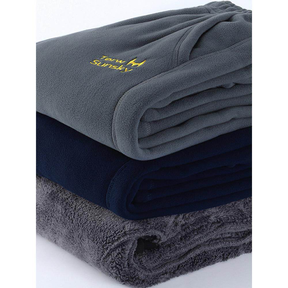 潮牌加绒卫裤男冬季加厚潮流直筒宽松长裤百搭休闲保暖摇粒绒裤子