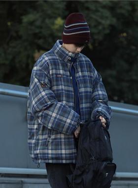 【美式复古】Ander Jurnal格子立领加厚保暖两面穿棉衣面包服外套