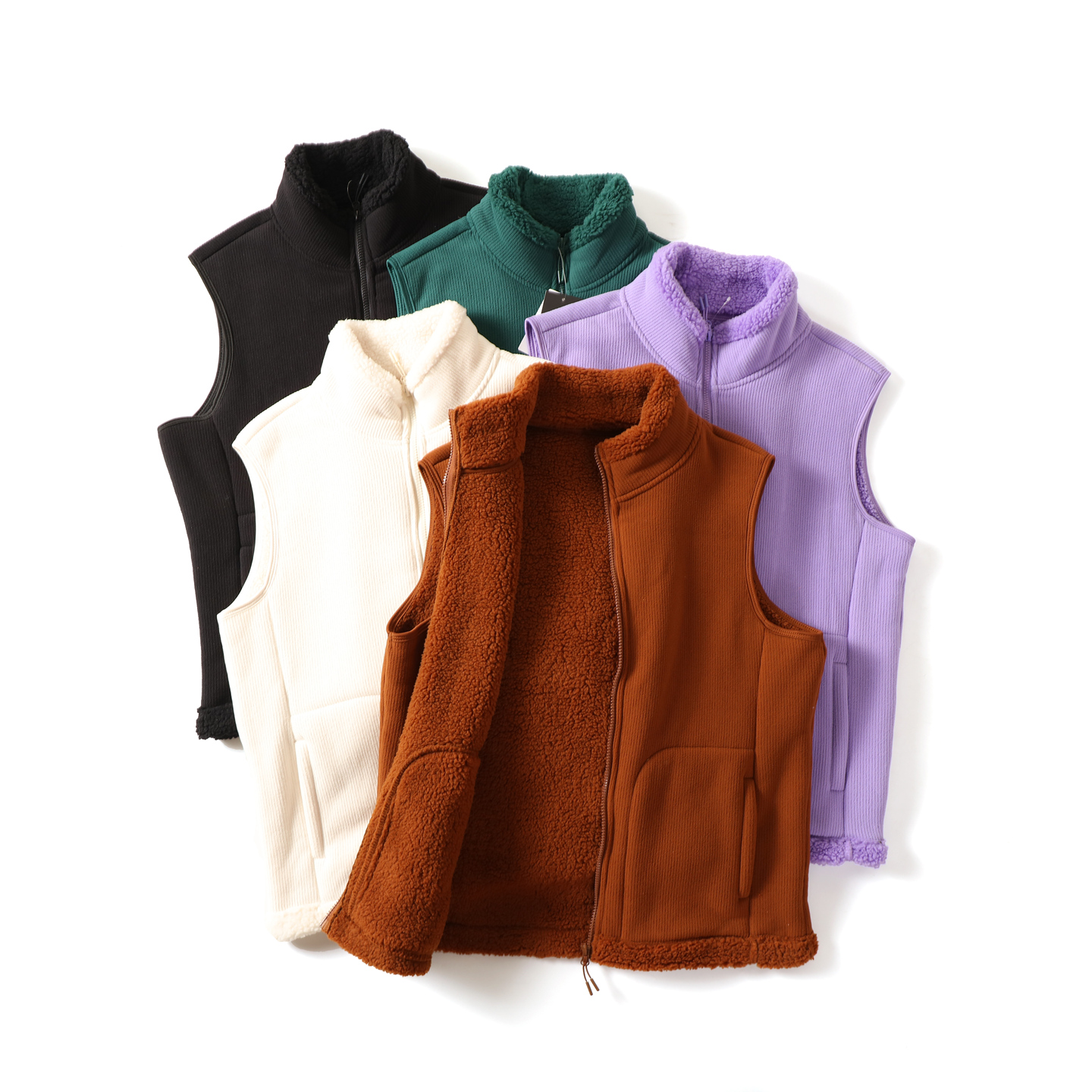 蓄热保暖！仿羊羔绒内里马甲