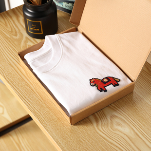 纯棉宽松短袖 马年限定 极简情侣款 新款 T恤潮 3D立体小马刺绣夏季