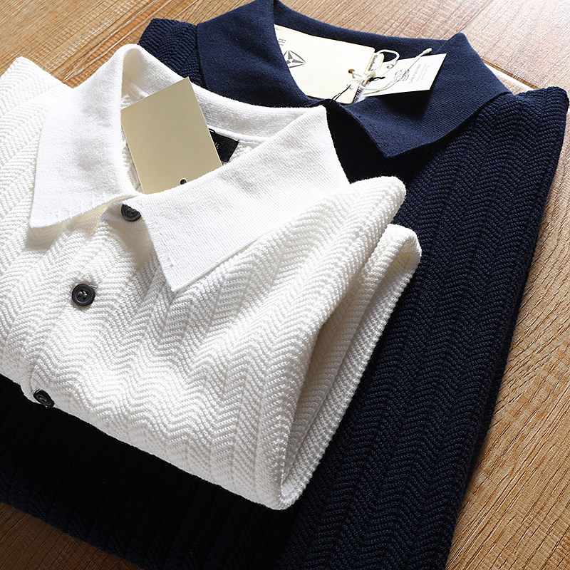 轻奢西班牙 全棉定织男士修身短袖polo衫商务绅士休闲针织t恤夏