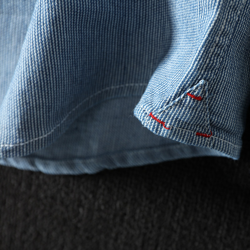 厚实的像个牛仔布！双口袋条纹衬衫 男士外穿长袖百搭衬衣 潮2237,男装,衬衫,淘宝优惠券,粉丝福利购,淘宝优惠卷