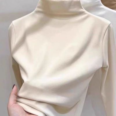 校服内搭半高领德绒打底衫女大童2025秋冬新款初高中学生保暖上衣