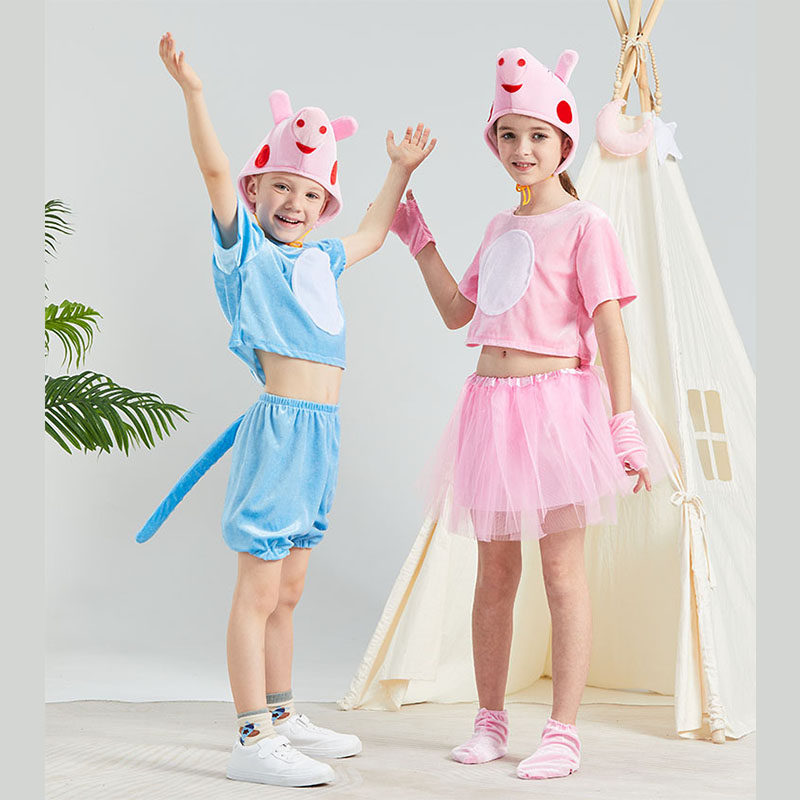 小猪佩奇儿童动物演出服乔治表演服猪爸爸妈妈卡通幼儿园舞蹈衣服