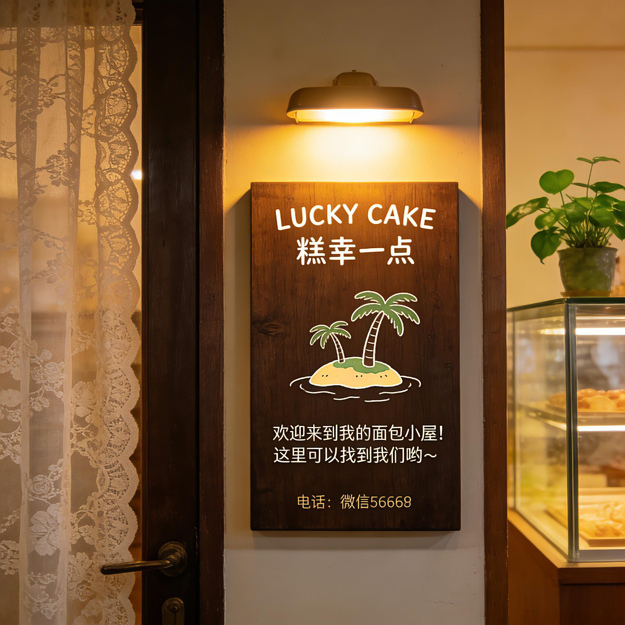 创意烘培店装饰吊牌实木牌茶室蛋糕店标语提示牌挂牌木板刻字定制