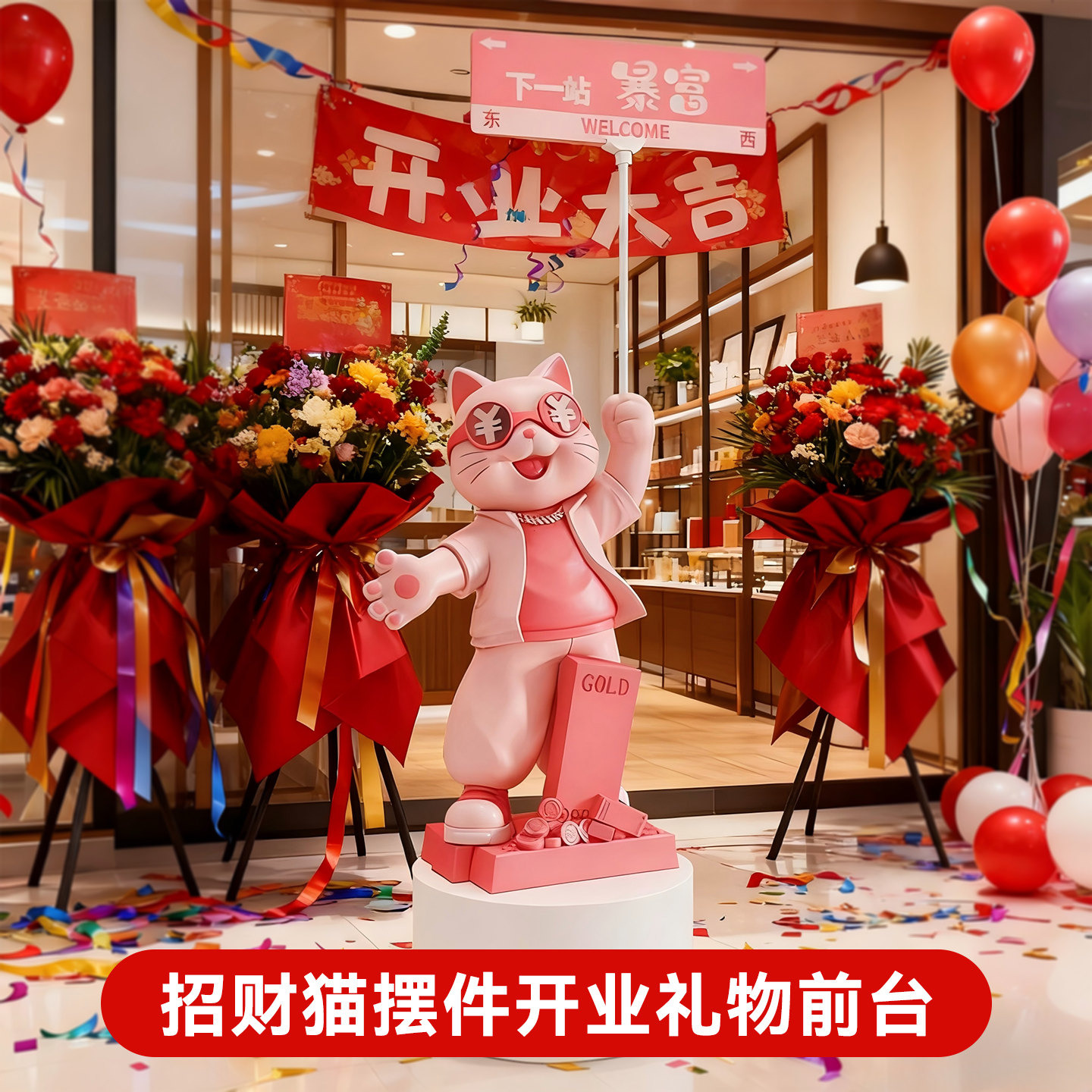 店铺门口迎宾网红款路牌定制摆件