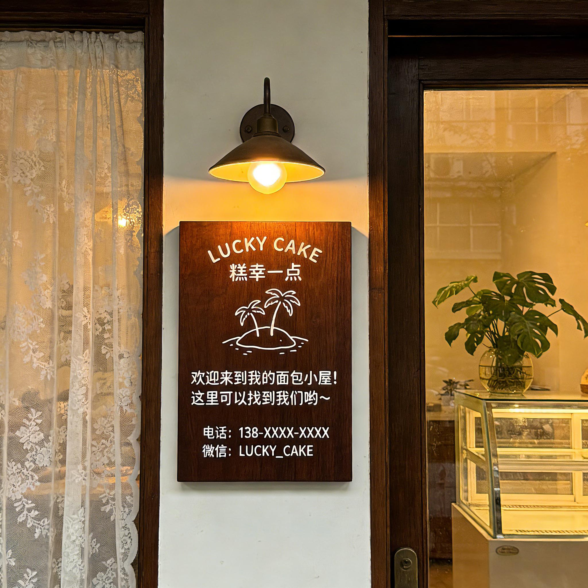 定制实木蛋糕烘培店铺装饰刻字木质价格牌小木牌挂牌木板创意招牌
