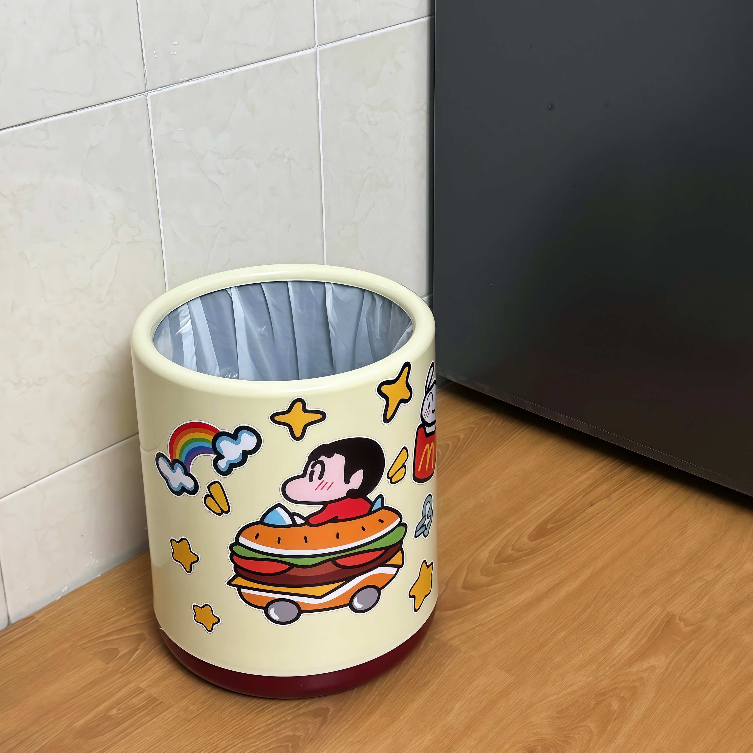 蜡笔小新垃圾桶家用大号可爱双层大容量客厅高颜值卫生间卧室纸篓