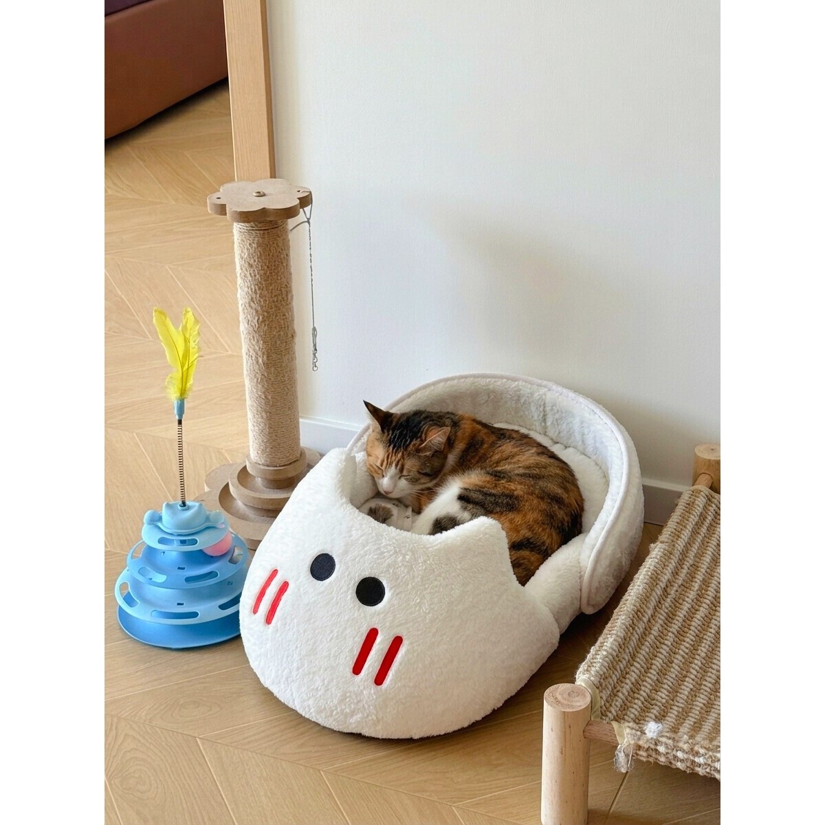猫窝半封闭式安全感冬加厚猫别墅新式半包围防风防寒宠物睡床沙发