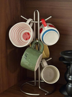极简风台面杯架倒挂沥水高级感咖啡杯架子家用桌面杯子收纳置物架