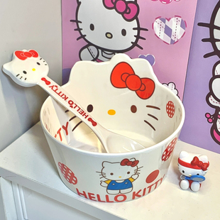 hellokitty餐具卡通三丽鸥泡面碗家用仿陶瓷宿舍用学生吃饭高颜值