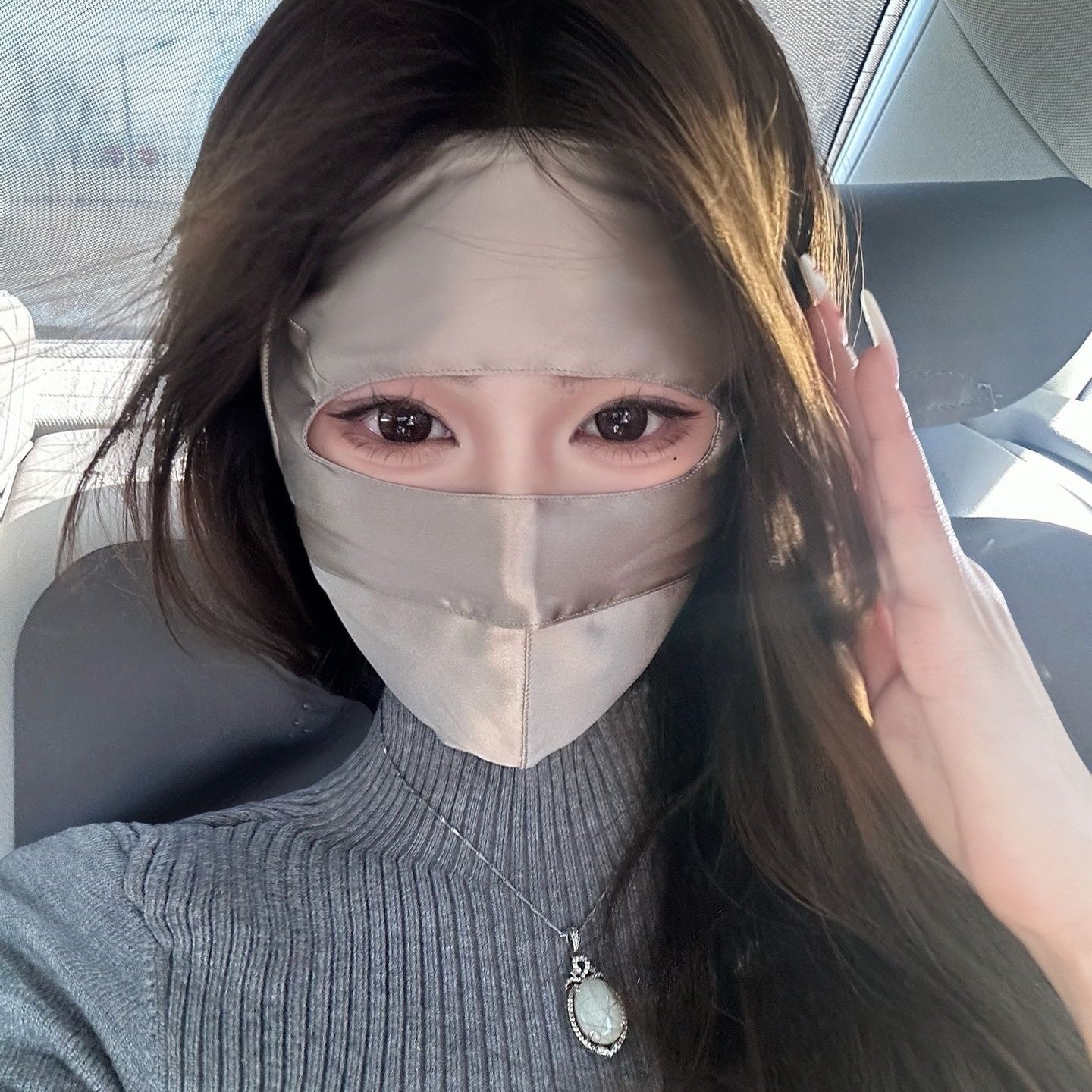医美术后防晒面罩无痕防晒面罩女抗UV全脸口罩医美脸罩脸基尼