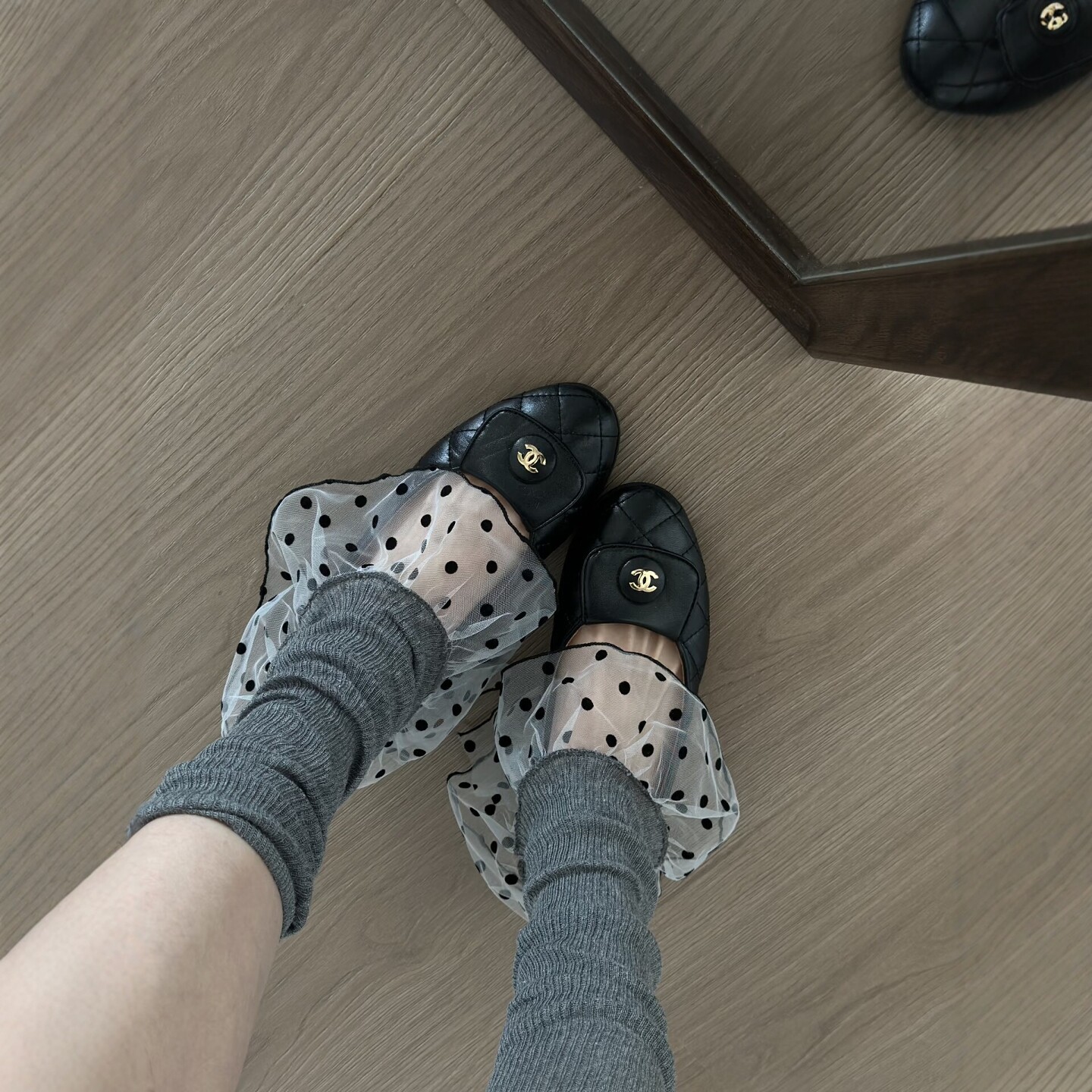 好少女啊~好一个miu感袜套~蕾丝波点微喇显瘦韩系甜美芭蕾风袜套*