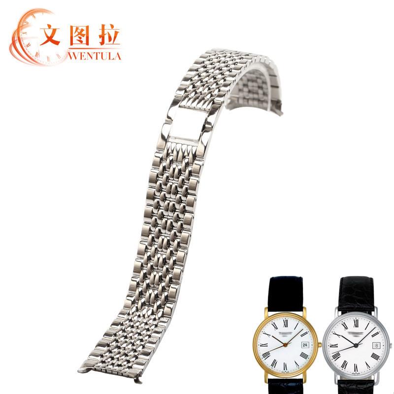 适用原装文图拉天梭1853心意系列T52钢带可配T55表带T870/970钢表