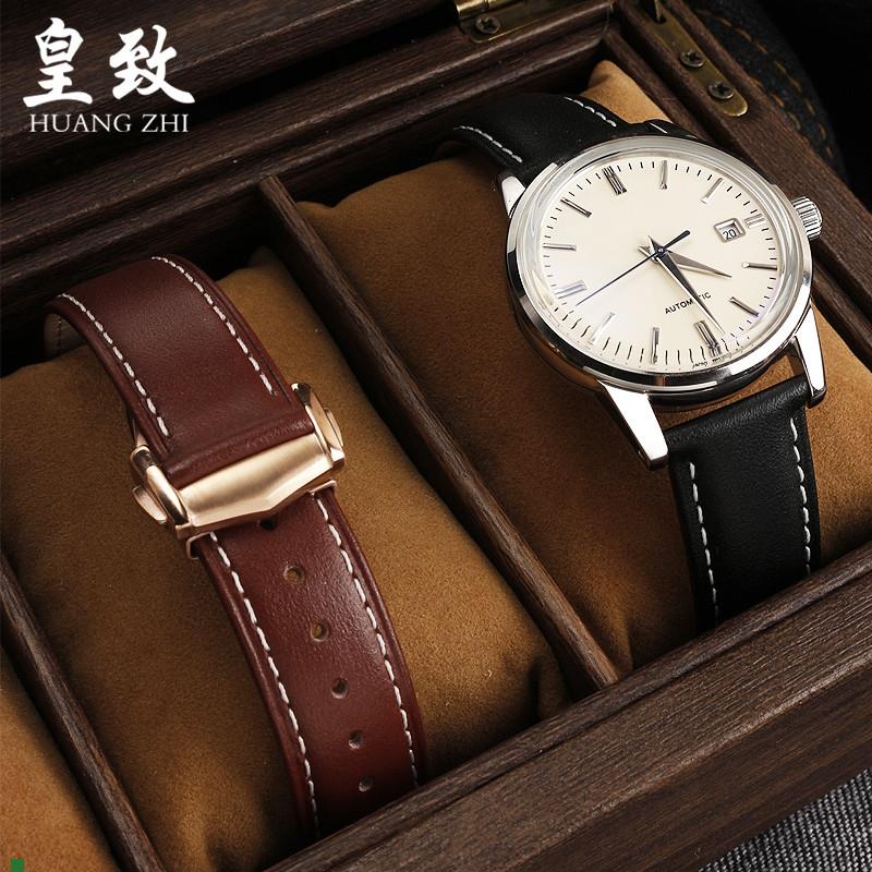 适配意大利真皮手表带欧米茄超霸007新海马300150男表表带2022mm