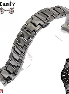 适用原装carty陶瓷表带黑色阿玛尼表带AR1440AR1457表带陶瓷带