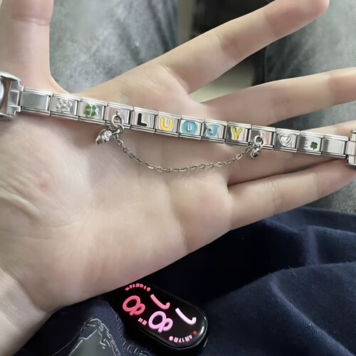 意大利模块手链DIY可拆卸英文字母系列手表链表带情侣闺蜜礼物ins