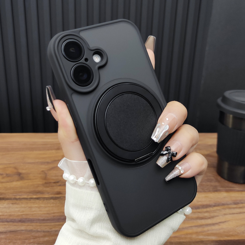 适用苹果17ProMax手机壳iPhone16肤感磨砂14磁吸充电13旋转支架12防摔硅胶全包11保护套15时尚苍岭绿D53