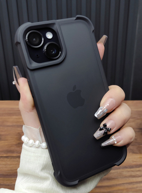 适用苹果17手机壳iPhone16ProMax合金镜头膜15Plus四角气囊14肤感磨砂13防摔硅胶14新款11大孔保护套时尚C31
