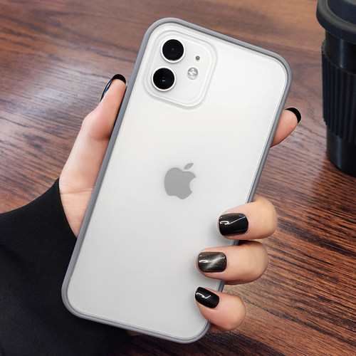 苹果13肤感磨砂防摔手机壳