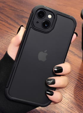 适用苹果15手机壳iphone14PROMAX镜头全包13mini磨砂防摔12防滑简约11透明XSMAX碳纤XR