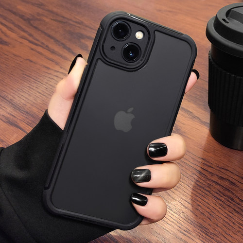 苹果13肤感磨砂防摔手机壳