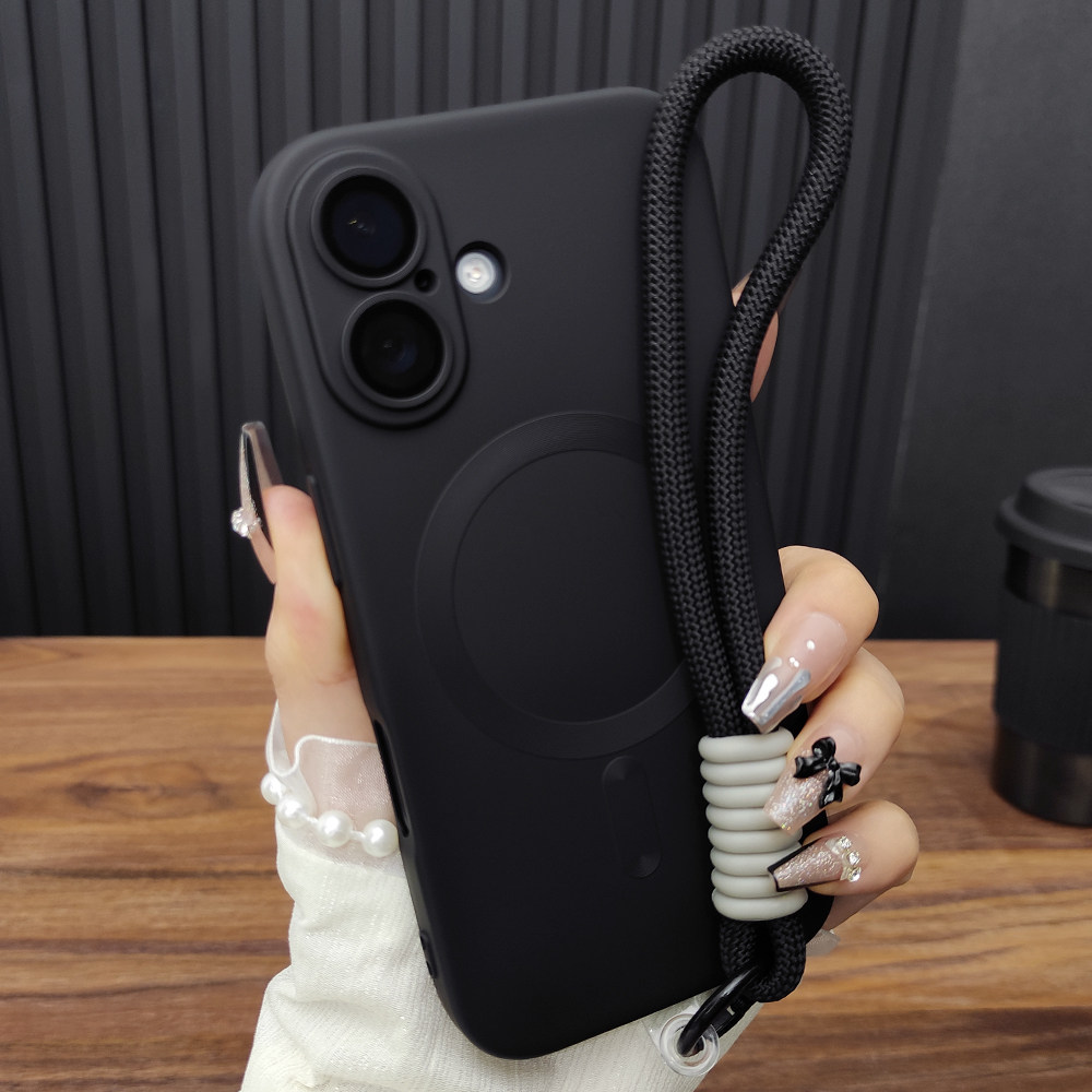 适用苹果17ProMax手机壳iPhone16自带玻璃镜头膜14Plus哑光电镀13防摔15全包软壳12手绳保护套11个性B26