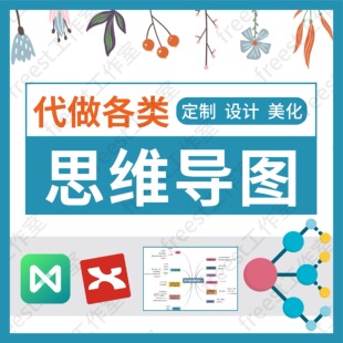 思维导图代画xmind脑图代做逻辑图组织结构图时间轴气泡图制作