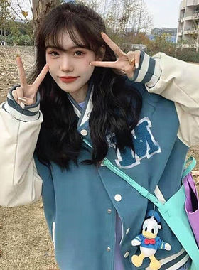 外套女炸街棒球服外套女装2022年春秋新款宿风宽松百搭ins潮美式