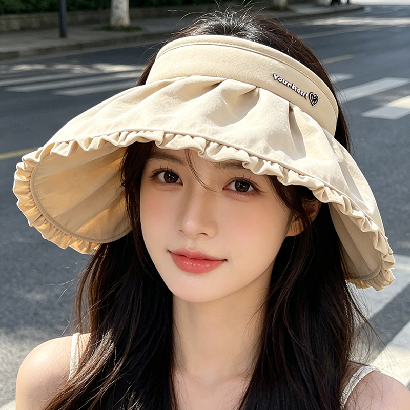 韩系空顶防晒宽檐显脸小帽女