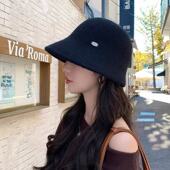 2025新款 秋冬复古渔夫帽女百搭保暖盆帽时尚 小沿针织百搭潮鸭舌帽