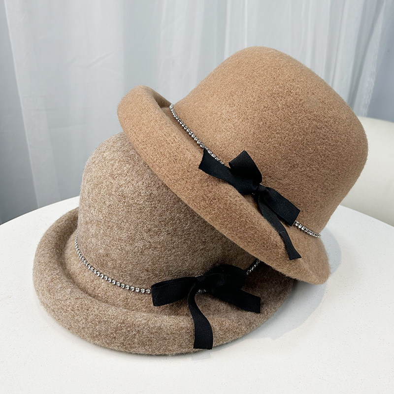 2026新款千金风优雅气质蝴蝶结水钻礼帽女春秋季复古百搭卷边盆帽,服饰配件/皮带/帽子/围巾,帽子,淘宝优惠券,粉丝福利购,淘宝优惠卷