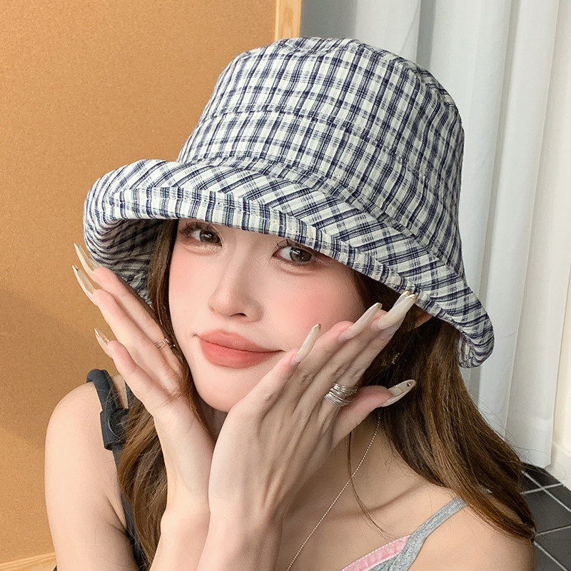 韩版时尚素颜卷边渔夫帽女春夏新款户外休闲盆帽显脸小绑带防晒帽