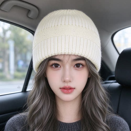 秋冬复古针织堆堆帽女显脸小