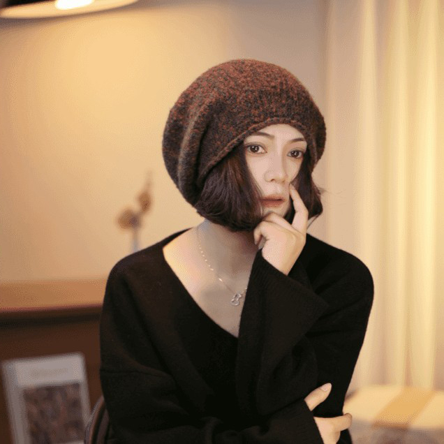 韩系灯泡针织保暖包头护耳帽