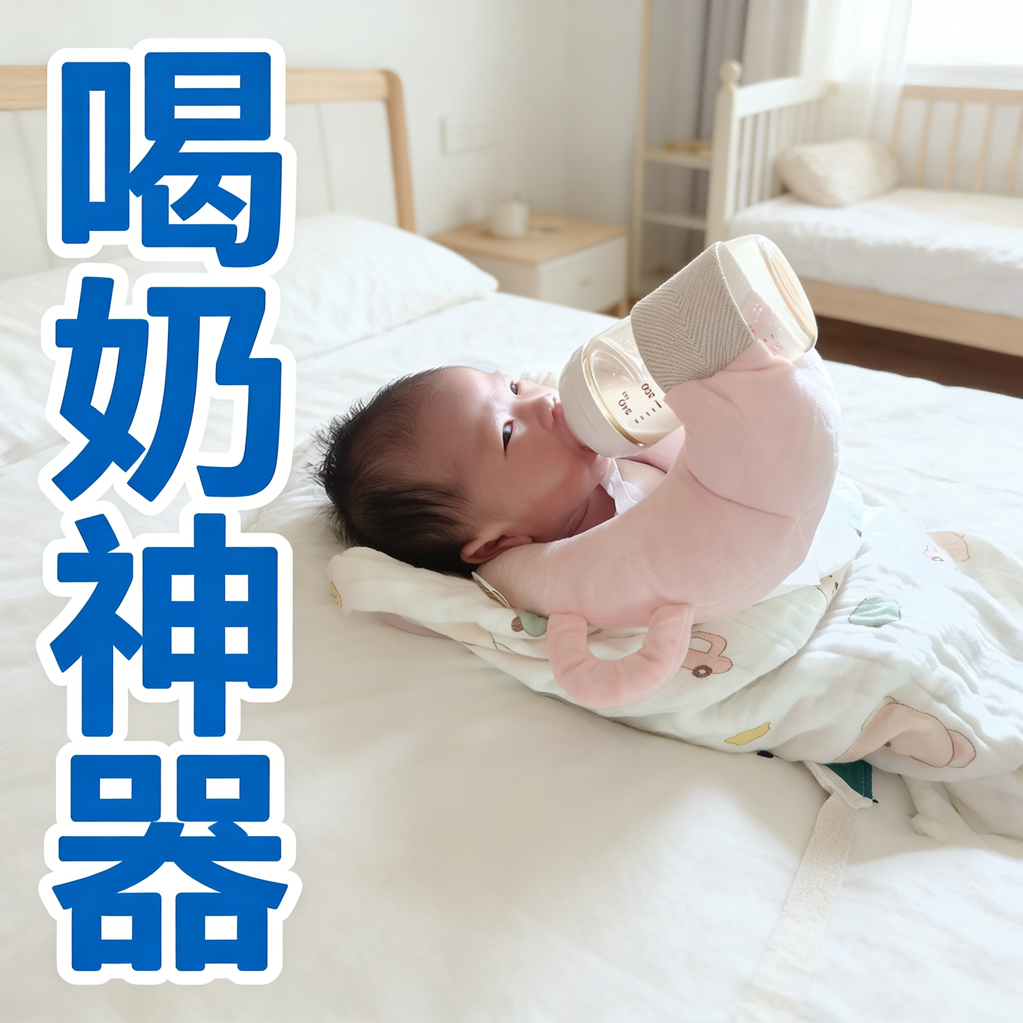 斜坡枕防溢奶奶瓶夹床头喂奶垫架子可躺护腰防胀气防吐奶带娃