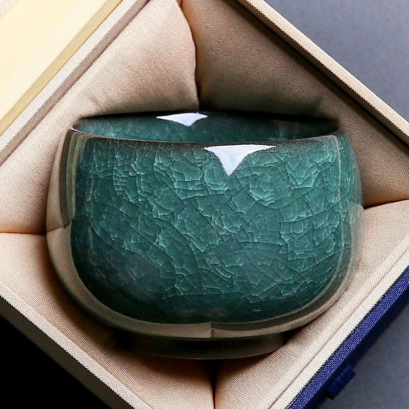 绿冰花功夫茶杯主人杯单杯高档冰裂男女士个人专用陶瓷品茗杯茶盏,餐饮具,茶杯,淘宝优惠券,粉丝福利购,淘宝优惠卷