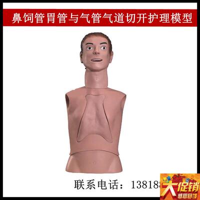 高级鼻饲管胃管k与气管气道切开护理模型气管插管洗胃训练模具