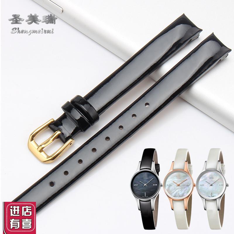 适用于CK款真皮女士手表带K43231w K43232 K43236黑白色10mm