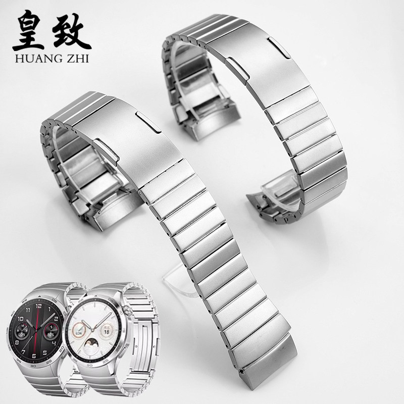适用华为手表watchGT4实心精钢表带gtG4金属钢带配件22mm男46mm